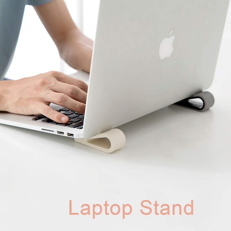 Yeebline Laptop Notebook Holder, Yeebline Universal 4-Pack Anti-Slip Durable Silicone Tilting Wedge Riser for Desk, Ultra Compact Portable Ventilated Stand and Elevated Feet for Tablet Keyboard - Image 3